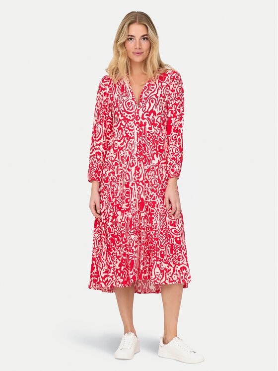 ONLY ONLY Košilové šaty Milana 15308233 Červená Loose Fit