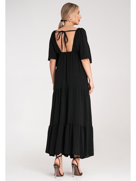 FIGL FIGL Φόρεμα καλοκαιρινό M1185 Μαύρο Relaxed Fit