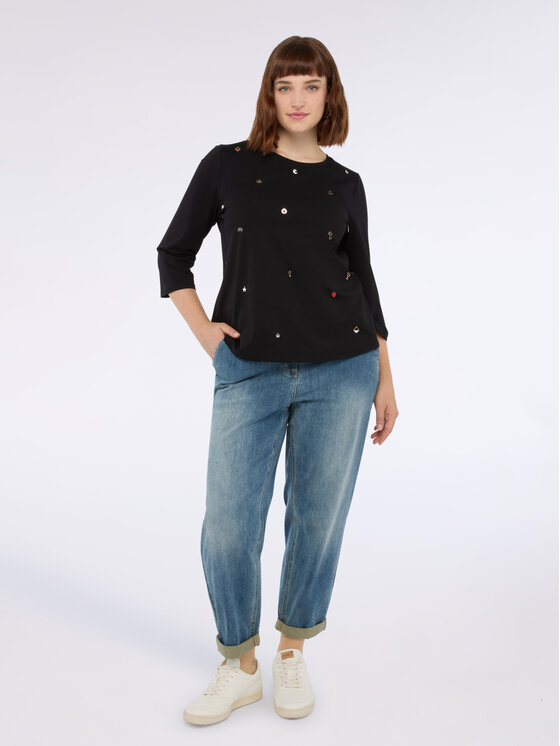 Fiorella Rubino Fiorella Rubino T-shirt G01GL008804N033 Nero Regular Fit