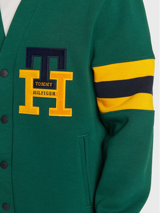 Tommy Hilfiger Tommy Hilfiger Kardigán Icon Monogram MW0MW29333 Zöld Relaxed Fit