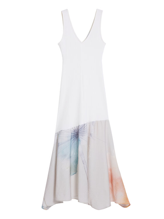 Desigual Desigual Každodenné šaty Dita 25WWVK38 Biela Slim Fit