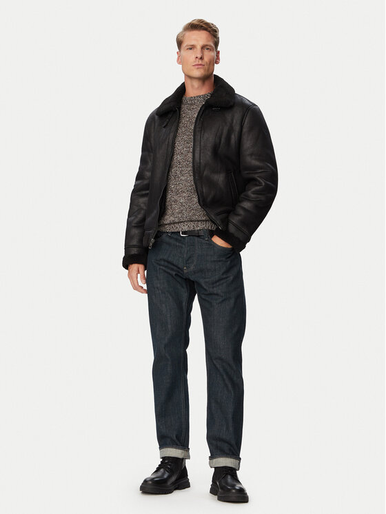 Guess Guess Τεχνητό γούνινο παλτό M6BL40 W4152 Μαύρο Regular Fit