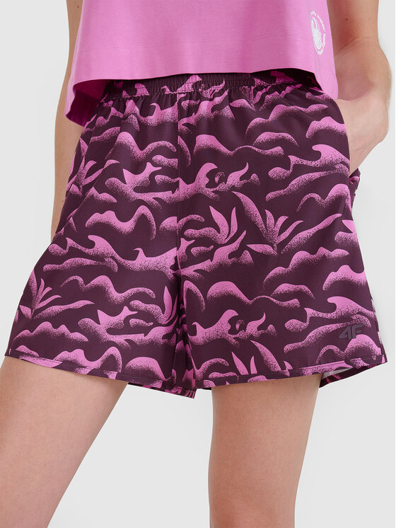 4F 4F Szorty materiałowe BEACHWEAR BASIC Fioletowy Regular Fit