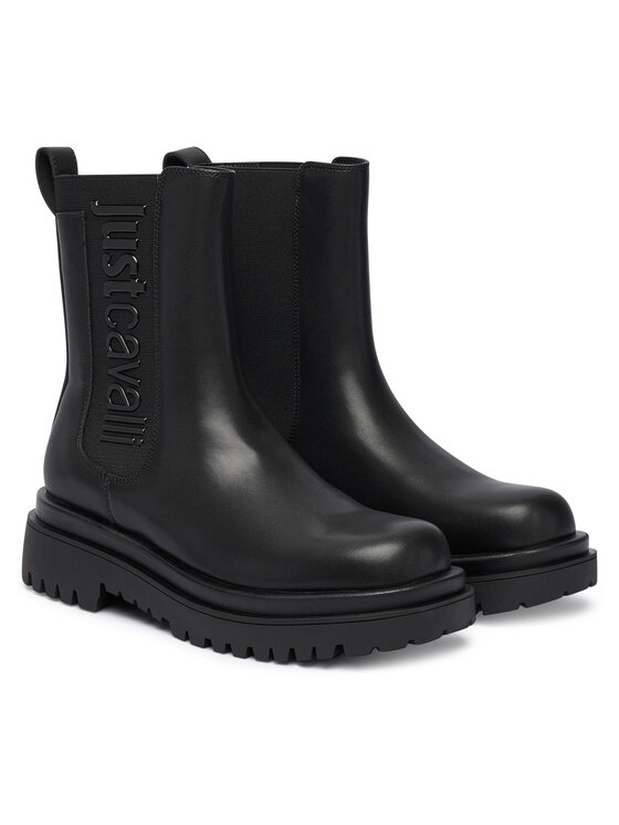 Just Cavalli Just Cavalli Jātnieku stila puszābaki 79RA3S96 ZSD74 Melns