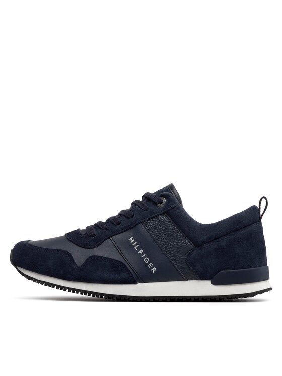 Tommy Hilfiger Tommy Hilfiger Tenisice Iconic Leather Suede Mix Runner FM0FM00924 Tamnoplava