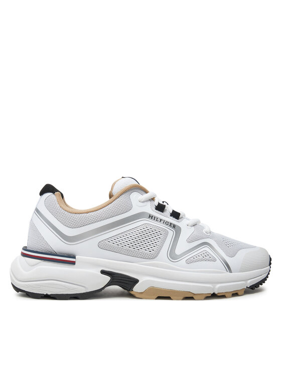 Tommy Hilfiger Tommy Hilfiger Laisvalaikio batai M Runner Tech Knit FM0FM05109 Balta