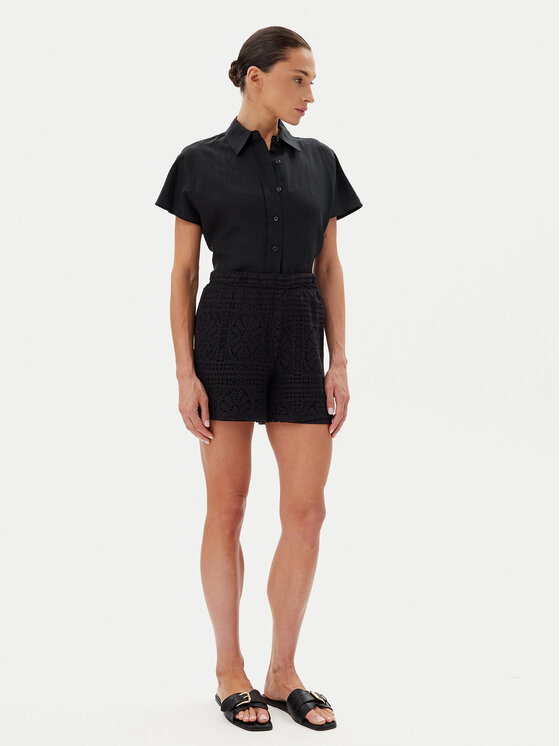 Vila Vila Stoffshorts Merinda 14105213 Schwarz Regular Fit