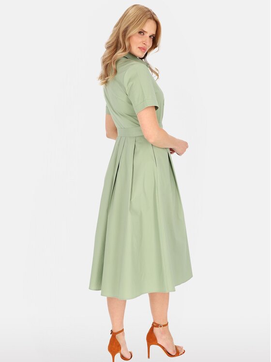 Perso Perso Sukienka letnia RBE255729F Zielony Regular Fit