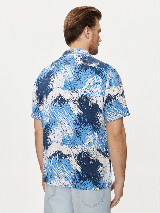 Lee Lee Koszula Resort 112349945 Niebieski Relaxed Fit
