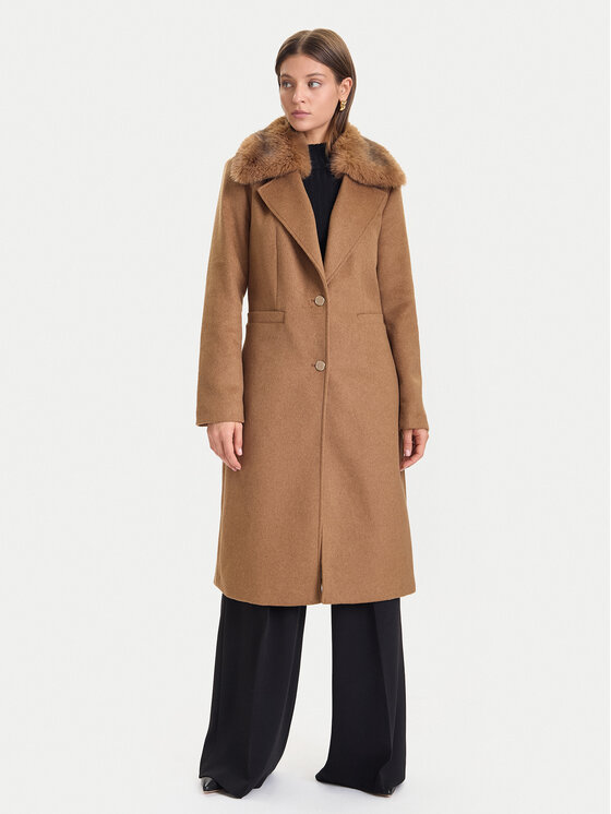 Guess Guess Вовняне пальто W5BL19 W2642 Коричневий Regular Fit