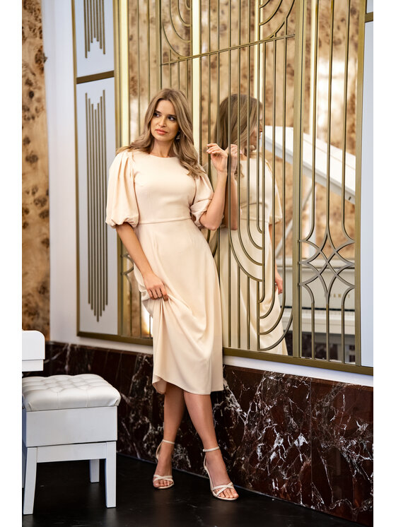 Stylove Stylove Sukienka koktajlowa S400 Biały Premium Fit
