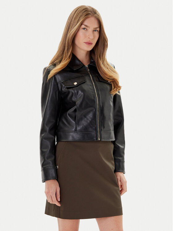 Morgan Morgan Μπουφάν από απομίμηση δέρματος 252-GNOLA Μαύρο Regular Fit