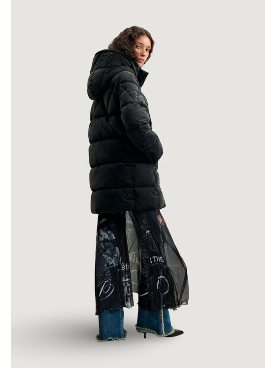 Desigual Desigual Kurtka puchowa COAT_PRISCILLA Czarny Modern Fit