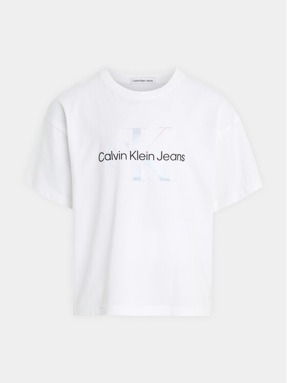 Calvin Klein Jeans Calvin Klein Jeans T-krekls Serenity IG0IG02434 Balts Boxy Fit