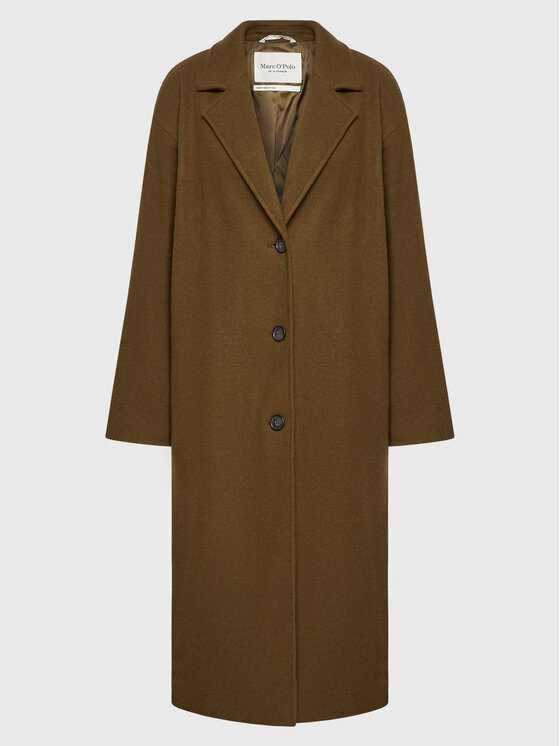 Marc O'Polo Marc O'Polo Cappotto di lana 208 60857 1231 Marrone Regular Fit
