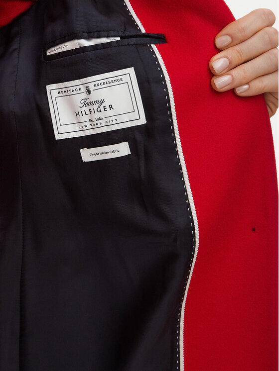 Tommy Hilfiger Tommy Hilfiger Вълнено палто Classic WW0WW51106 Червен Regular Fit