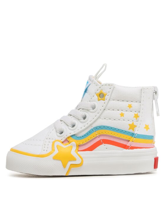 Vans Sneakers Sk8 Hi Zip Rainbow Star VN000BVNAHP1 Bianco Modivo