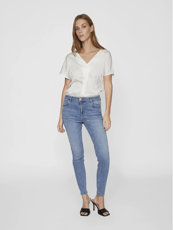 Vila Vila Jeansy Sarah 14094341 Niebieski Skinny Fit