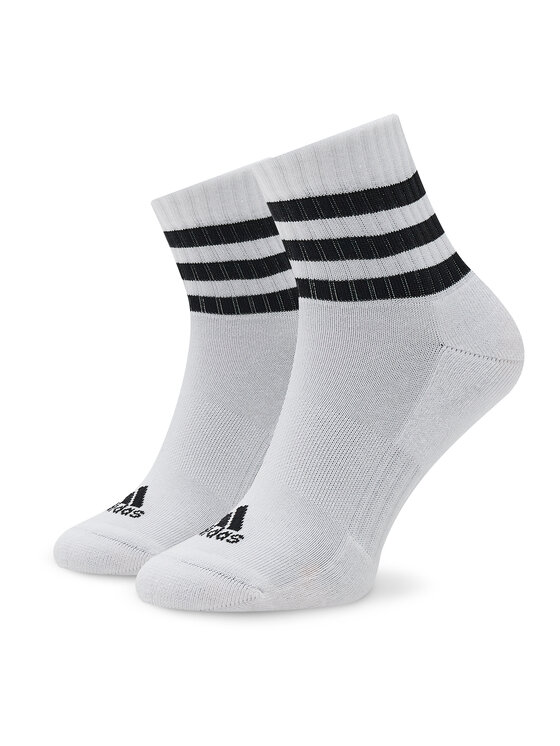 adidas adidas Șosete scurte 3-Stripes Cushioned Sportswear Mid-Cut Socks 3 Pairs HT3456 Alb