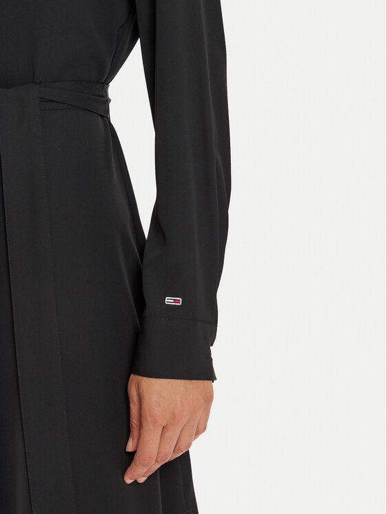Tommy Jeans Tommy Jeans Rochie tip cămașă DW0DW19920 Negru Regular Fit