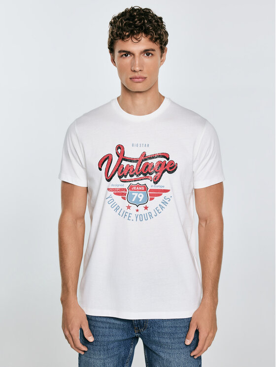 BIG STAR BIG STAR T-Shirt MERRET Biały Basic Fit