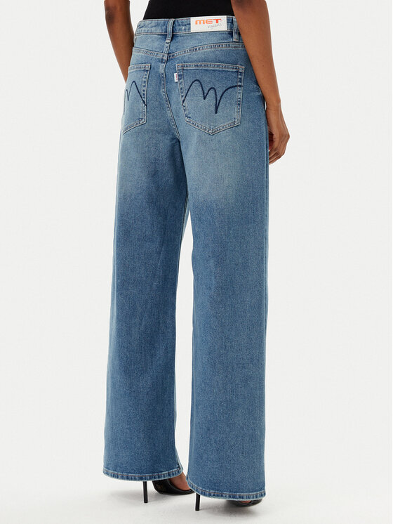 MET MET Jeansy NOS CHLOE T4L736 Modrá Wide Leg