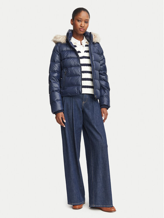 Tommy Hilfiger Tommy Hilfiger Kurtka puchowa WW0WW47354 Granatowy Slim Fit