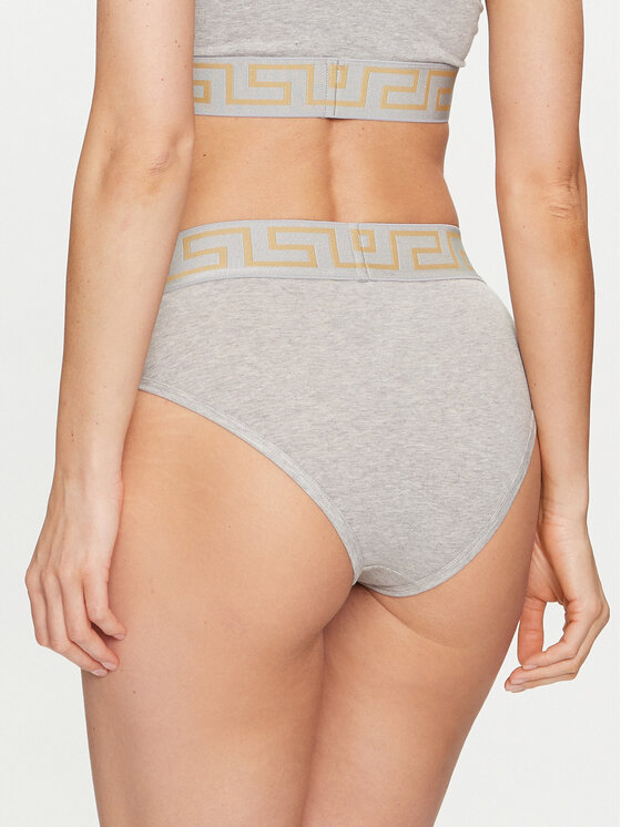 Versace Versace Figi klasyczne z wysokim stanem Greca Border AUD01050 Szary
