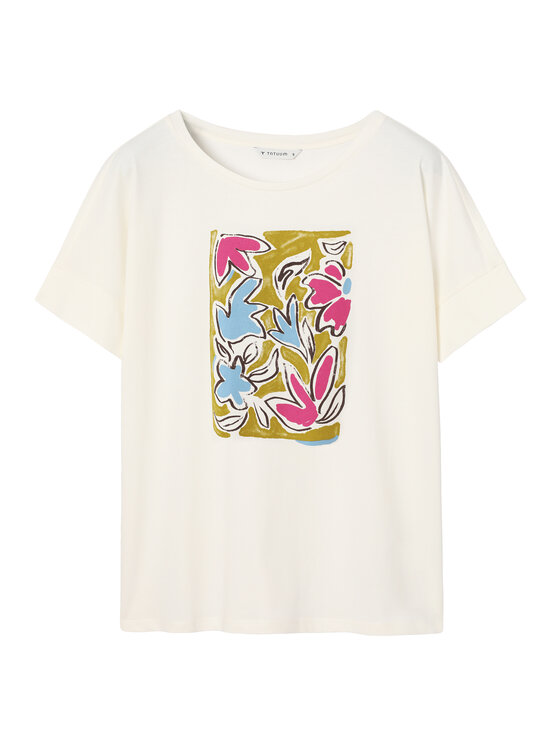 TATUUM TATUUM T-Shirt MONKI 1 Kremowy Classic Fit