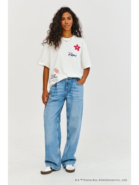 NAOKO NAOKO T-Shirt How You Doin'? Bílá Regular Fit