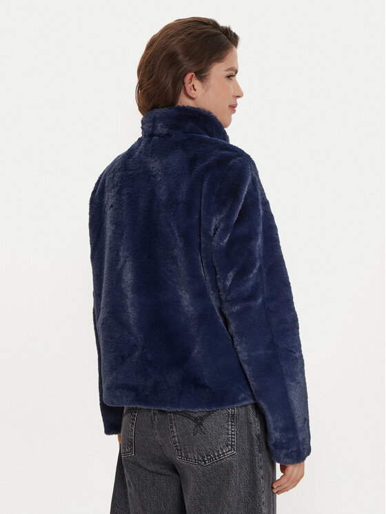 ONLY ONLY Pelzmantel Newvida 15295423 Dunkelblau Regular Fit