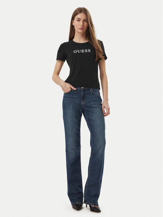 Guess Guess T-krekls O5RI01 KBBU1 Melns Slim Fit