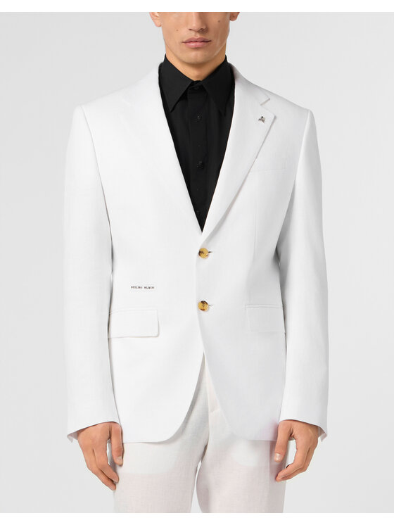 PHILIPP PLEIN PHILIPP PLEIN Marynarka 30665 Biały Regular Fit