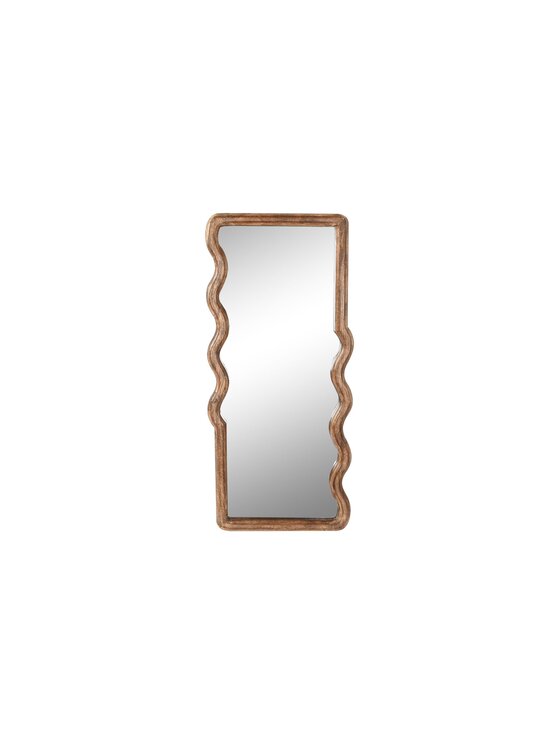 MIAhome MIAhome Lustro drewniane Wave 100 cm Brązowy