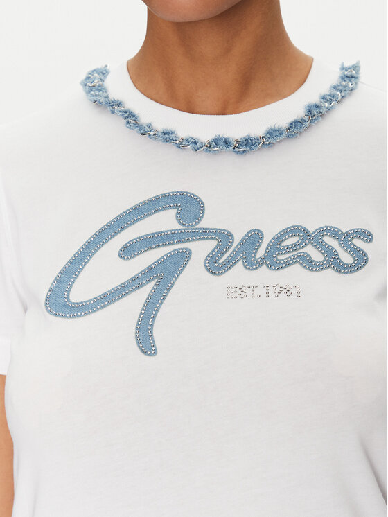 Guess Guess T-krekls W5GI03 I3Z14 Balts Regular Fit