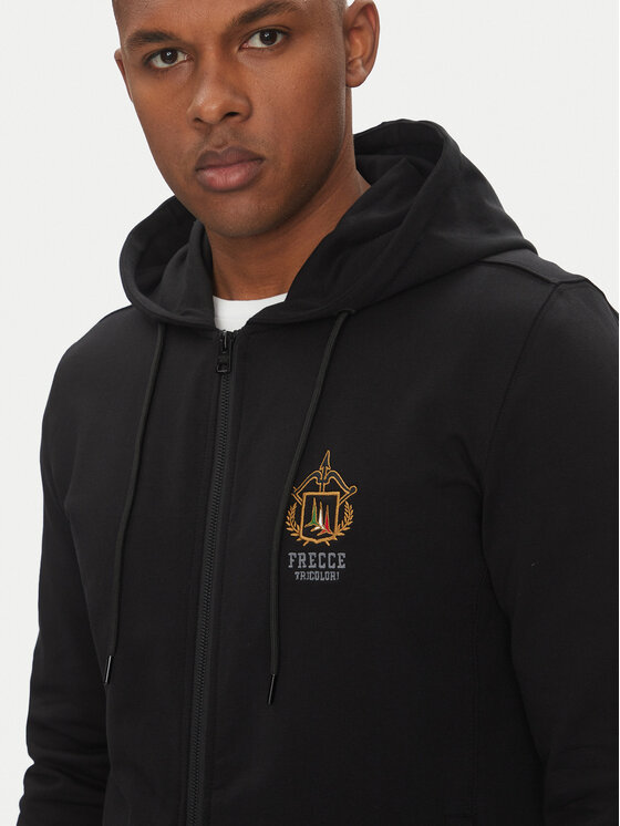 Aeronautica Militare Aeronautica Militare Majica dugih rukava 251FE1974F459 Crna Regular Fit