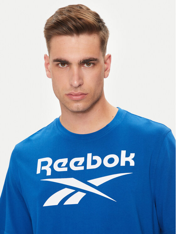 Reebok Reebok Majica Big Stacked Logo 100071174 Mornarsko modra Regular Fit