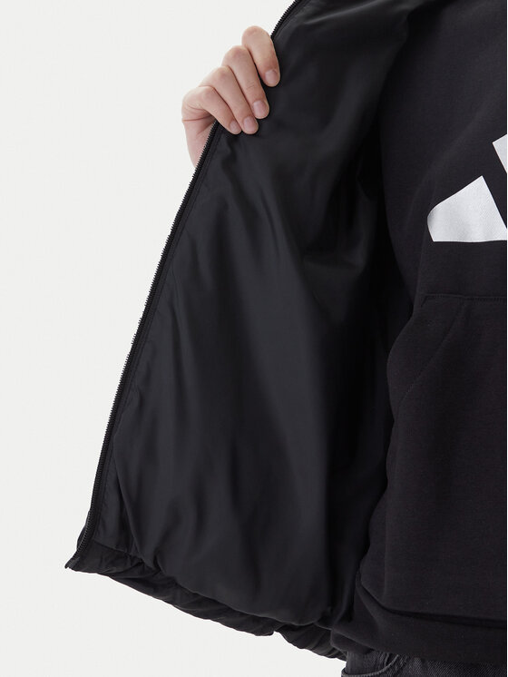 adidas adidas Pūkinė striukė Essentials Climawarm 3-Stripes JW3429 Juoda Loose Fit