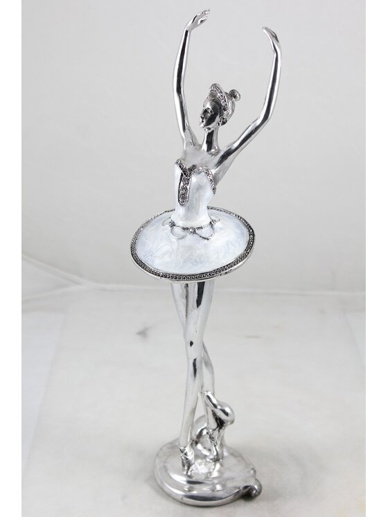 MIAhome MIAhome Figurka baletnica 37x9 cm OLORINA Srebrny