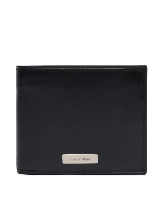 Calvin Klein Calvin Klein Голям мъжки портфейл Plaque Ew Billfold LV04D1066G Черен