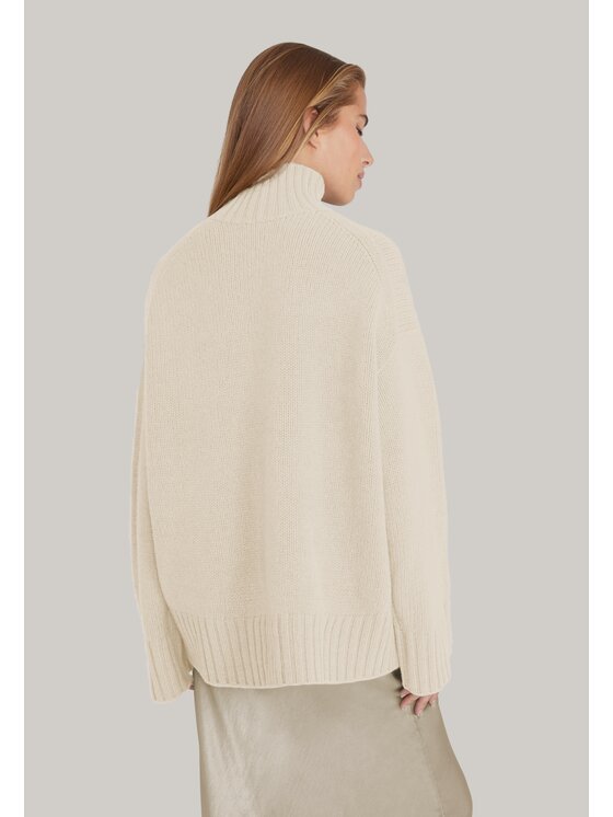 Style Republic Style Republic Golf Sweter o kroju oversize typu boxy, z mieszanki kaszmiru i wełny Biały Boxy Fit