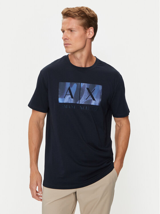 Armani Exchange T-shirt 6DZTHF ZJH4Z 1510 Tamnoplava Regular Fit