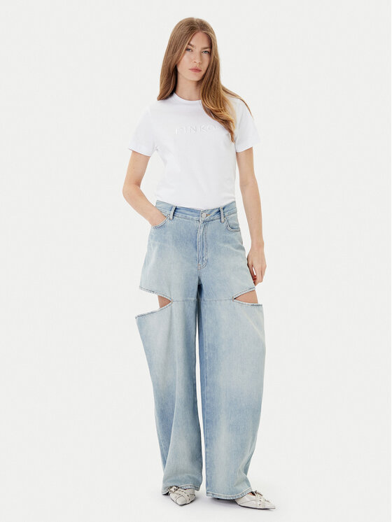 PINKO PINKO T-Shirt Start 101752 A2RD Biały Regular Fit