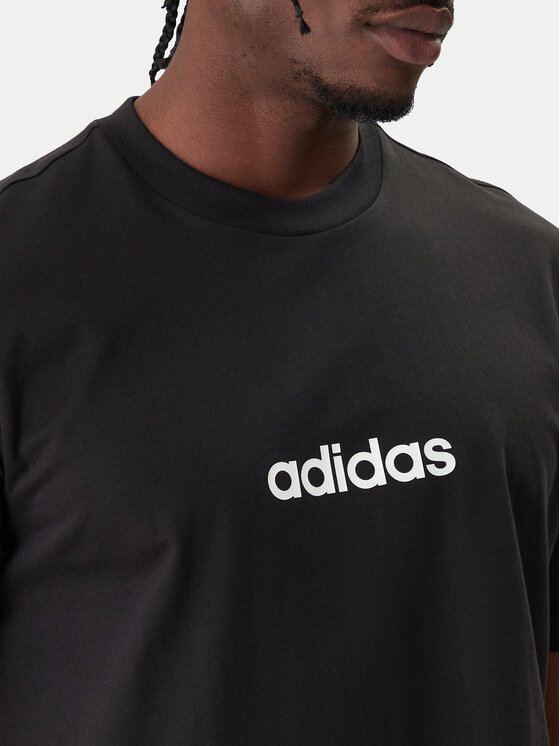 adidas adidas T-krekls Essentials Linear JE8993 Melns Regular Fit