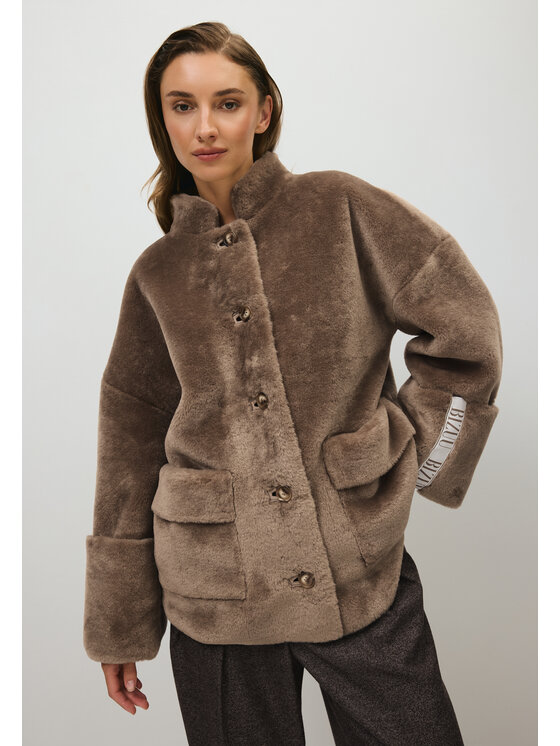 BIZUU BIZUU Futro WINTER WARM FLUFFY FUR Beżowy Standard Fit