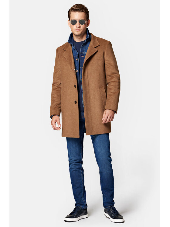 Lancerto Lancerto Płaszcz wełniany Simpele PC073223000011 Brązowy Regular Fit