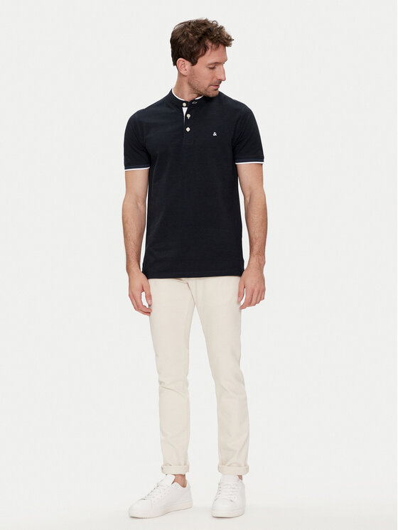Jack & Jones Jack & Jones Polo Paulos 12199711 Granatowy Slim Fit