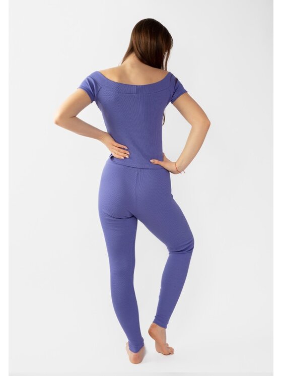 DKaren Sport DKaren Sport Komplet bluzka i spodnie Bayo Fioletowy Slim Fit