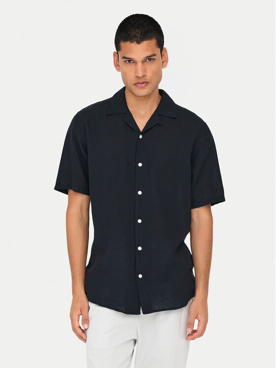 Only & Sons Košeľa Caiden 22025116 Čierna Slim Fit