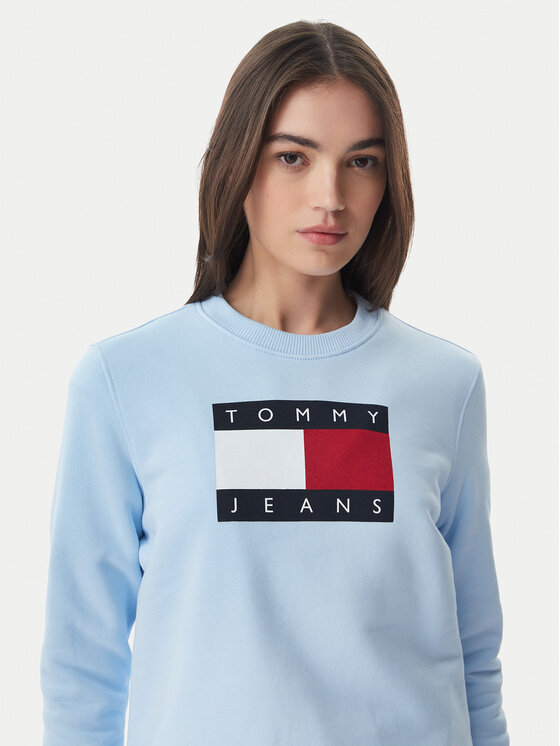 Tommy Jeans Tommy Jeans Sweatshirt Flag DW0DW22564 Hellblau Regular Fit
